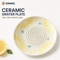 Plaque à râper l'ail en céramique à motif citron de 12 cm, logo personnalisé, OEM, ODM, fabricant de marques privées, fournisseur, vente en gros d'articles de cuisine