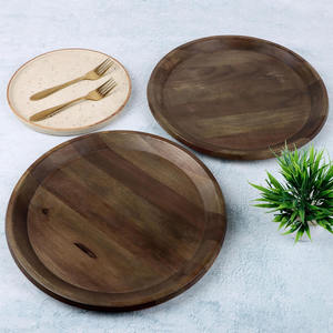 Plato de cena de madera de Mango ligero de primera calidad, madera Natural ecológica para placa de cargador para el hogar, restaurante, vajilla, plato - Product Image 2