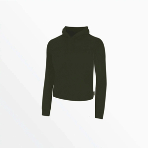 Sudadera con Capucha para Mujer, 100% Algodón, Color Sólido, Tejida, Manga Larga, Corte Regular, para Otoño, con Bordado Frontal - Product Image 2