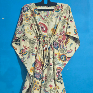 New Floral Cotton Casual <b>Kaftan</b> Dress ODM Eco-Friendly Beach Cover-Up Festival Bohemian <b>Summer</b> for Women - Product Image 1