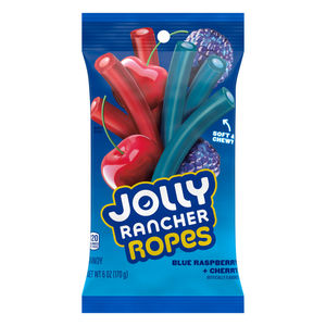 Jolly Rancher Chewy Ropes <b>Candy</b> Blue Raspberry And Cherry 12 Pack 10oz Peg Bags Soft Filled <b>Candy</b> Bulk Wholesale Snack Treat - Product Image 1