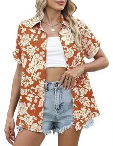 เสื้อเชิ้ตฮาวายลายดอกไม้สำหรับผู้หญิง สวมใส่สบายๆ เหมาะสำหรับฤดูร้อนและชายหาด - Product Image 3