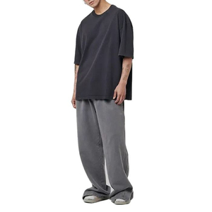 Pantalon de survêtement décontracté pour homme, taille mi-haute, coupe ample et droite, en tissu épais, respirant et écologique, personnalisable, en polyester/coton - Product Image 2