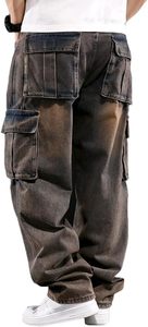 Anti-pilling New Design Reasonable Prices Of Custom Logo Casual wear Light Blue Men Cargo Jeans High Quality Multi <b>Pocket</b> Style - Product Image 2