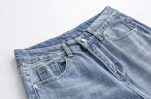 Jean en denim décontracté pour homme, respirant, léger, multi-poches, coupe droite, style urbain imprimé, pour l'automne et l'hiver - Product Image 4
