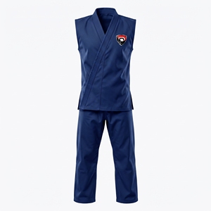 Uniforme de Taekwondo International Dumela Bleu Marine en Coton Respirant Taille Haute Personnalisable et Durable pour les Arts Martiaux - Product Image 1