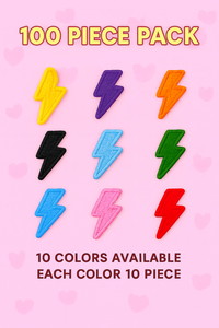 Patchs thermocollants Lightning Bolt, 10 couleurs vives, 10 de chaque, pour broderie DIY sur chapeaux, sacs, vestes - Product Image 3