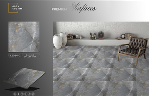 Azulejos de Porcelana Esmaltada de Diseño Moderno de 600 x 600 mm, Venta al por Mayor de Fábrica, Blancos y Negros, Pulidos y Brillantes para Uso en Interiores - Product Image 6