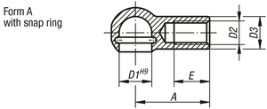 K0712 Siège sphérique DIN71805 pour joint d'angle, M10, D1=16, Forme A avec bague de retenue, acier galvanisé et passivé - Product Image 6