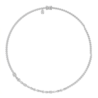 Collier Chaîne Tennis en Diamants de Laboratoire Taille Mixte Premium, Or 9KT 10KT 14KT 18KT, Argent Sterling, Bijoux de Mariage de Luxe pour Femme, Cadeau