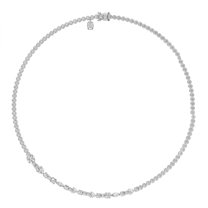 Premium Mix Cut Lab Grown Diamond <b>Tennis</b> Chain <b>Necklace</b> 9KT 10KT 14KT 18KT <b>Sterling</b> <b>Silver</b> Luxury Wedding Jewelry for Women Gift - Product Image 1