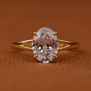 แหวนแต่งงานวินเทจประดับเพชร Tishya Diamond 2.50 กะรัต รูปทรงวงรี เพชรเลี้ยงในห้องปฏิบัติการ ดีไซน์วงแหวนแบบซ่อน Halo ขอบแหวนแยก 10K โรสโกลด์ IGI - Product Image 5