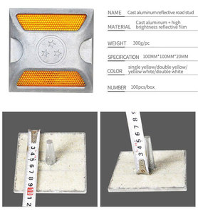 Reflector Solar para Carreteras ABC Shell, Señalizador de Caminos para Exteriores, Reflectores de Doble Cara Tipo Ojo de Gato, Color Blanco/<span class=keywords><strong>Amarillo</strong></span>, IP55 - Product Image 2
