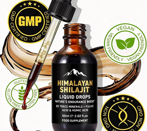 Gouttes liquides de Shilajit de l'Himalaya à marque privée, riches en acide fulvique, 100 % naturel, pour hommes et femmes, pour le soutien immunitaire et énergétique - Product Image 2