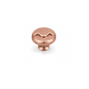 Brass Round Cabinet Knob Wavy Bar Design Traditional Style Durable Kitchen Furniture Knob - Product Image 6