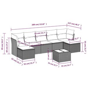 Conjunto de Sofá de Jardín de Ratán PE Gris y Acero con Recubrimiento en Polvo con Vidrio Templado, Muebles de Exterior Premium - Product Image 3