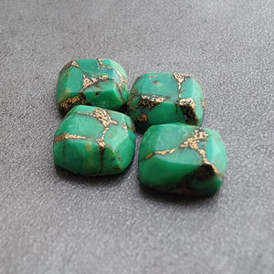 พลอยเทอร์ควอยซ์สีเขียวธรรมชาติทรงคุชชั่นเจียระไนสำหรับทำเครื่องประดับ - Product Image 3