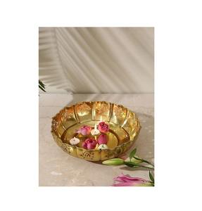 <b>Large</b> Decorative Metal <b>Candle</b> Bowl With Gold Finish For Wedding Table Centerpiece And Party Decoration Use - Product Image 1
