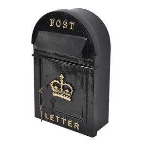 Black Coated Metal Dropbox Mailbox For Home Wall Mount Weatherproof Vintage Letter <b>Box</b> For Christmas Events Decoration For Home - Product Image 3