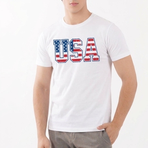 Camiseta personalizada con logo, manga corta, estampada en blanco y negro para hombre, disponible en diferentes tallas y varios colores. - Product Image 5