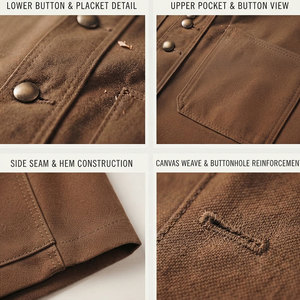 Wholesale Men Canvas <b>Utility</b> <b>Vest</b> Rugged Cotton Workwear Sleeveless Jacket MultiPocket Storage Rib Knit Collar Front Button <b>Vest</b> - Product Image 5