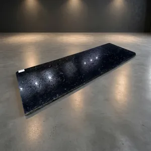 Classic Pearl Black Leather Granite Slab Export Quality Black Granite Surface Durable Building <b>Stone</b> For Kitchen Tops - Product Image 1
