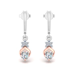 Minimalist Round Cut Lab Grown Diamond 10k,14K,18k Solid <b>Gold</b> <b>Dangle</b> <b>Earrings</b> for Gift Party & Anniversary Everyday Wear - Product Image 1
