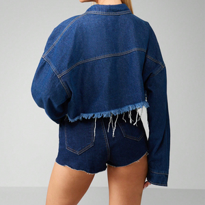 Ensemble deux pièces pour femmes, t-shirt et short, de haute qualité, confortable, respirant, hiver, uni, décontracté, short en jean pour femmes - Product Image 3