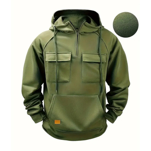 Sudadera con Capucha Casual de Moda 2026 con Bolsillos Tipo Cargo, Calidad Premium, Cómoda y Duradera, Estilo con Media Cremallera, Perfecta para Uso al Aire Libre - Product Image 1