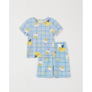 Pyjama d'été OZKIZ coréen pour garçons, motif ours, 100 % coton respirant, mode 2-6 ans, vente en gros - Product Image 1