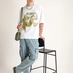 Service OEM T-shirts personnalisés en tissu polaire respirant et écologique de haute qualité avec impression en relief, best-seller en polyester/coton - Product Image 2