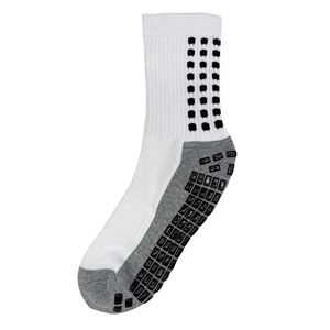 <b>White</b> Ankle Basketball <b>Socks</b> with Green Geometric Pattern Anti-Slip Sole for Adults Summer Wear Regular Style - Product Image 2