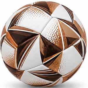 Team Builders Soccer Ball Machine Stitched Match Durable Training Ball White Brown Pattern 0.4-0.45kg Carton Box <b>Packing</b> - Product Image 5
