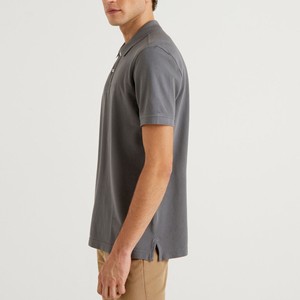 Polo homme tendance 2026, couleur unie, manches courtes, coton piqué, coupe classique, style décontracté, gris, boutons, respirant - Product Image 4