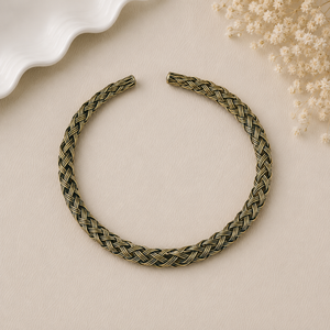Vintage Braided <b>Choker</b> Necklace 925 <b>Silver</b> Gold Plated Unisex Everyday Wear - Product Image 5