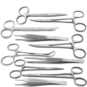 Kit de chirurgie mineure de base en acier inoxydable, ensemble d'instruments chirurgicaux vétérinaires manuels pour dissection - Product Image 1