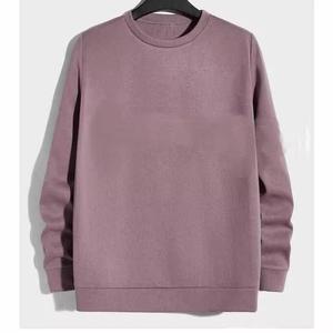 Sweat-shirt unisexe rose à col rond et pantalon de survêtement assorti, ensemble décontracté d'hiver de couleur unie, 100 % coton, manches longues, taille élastique - Product Image 4