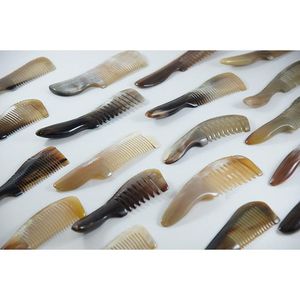 Peigne à cheveux en corne naturelle, corne de buffle, fait main, à dents fines, outil de toilettage de la barbe, dents lisses et arrondies, pour salon et soins personnels, vente chaude - Product Image 4