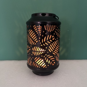 Artisan Design Mini Decorative Etched Iron <b>Lantern</b> with <b>Black</b> Finish Home Decor Model L660 Made in Uttar Pradesh - Product Image 5