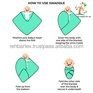 Cotton <b>Swaddle</b> <b>Blankets</b> Comfortable, Breathable, Eco-Friendly, Customized Size, Print & Color Wrap Summer <b>Blankets</b> for Infants - Product Image 6
