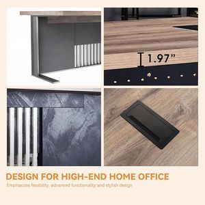 Bureau d'ordinateur exécutif en acier inoxydable, poste de travail moderne pour la maison et le bureau - Product Image 6