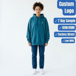 Sudadera con Capucha Extra Grande para Mujer, 100% Algodón, Personalizada OEM, con Interior Cepillado, Cordón Ajustable, Etiqueta Privada, Stock Disponible - Product Image 1