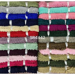 Dentelles colorées 100% coton polyester, écologiques, dernier design, pour la décoration des robes traditionnelles indiennes. - Product Image 1