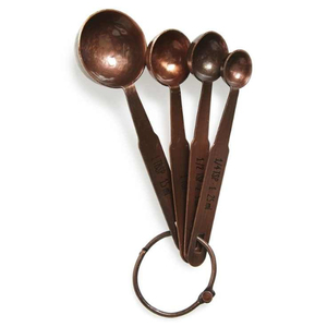 Ensemble de cuillères à mesurer en cuivre, 4 pièces, en métal, à long manche, résistantes à la chaleur, outils de cuisine durables - Product Image 3