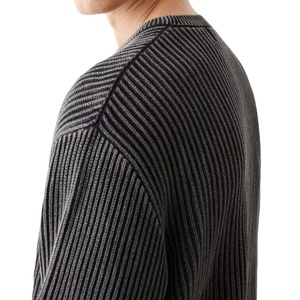 Pull en maille côtelée en nylon/coton personnalisé, style streetwear, avec logo brodé, couleur unie, pour homme, vente en gros, OEM ODM - Product Image 3