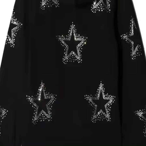 <b>Fashion</b> <b>Star</b> Graphic Hoodie Oversized Rhinestone Embellished Cotton Blend Hoodies For Streetwear Trend Clothing Brands Retirals - Product Image 6