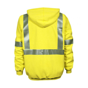 Men Reflective Safety Hoodie High Visibility Construction <b>Workers</b> Work <b>Clothes</b> Night Running Summer Quick Dry Eco-Friendly - Product Image 2
