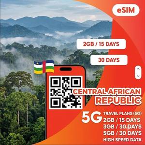 Forfait de données eSIM 4G/5G en gros pour la République centrafricaine avec activation instantanée par code QR et accès facile à Internet - Product Image 1