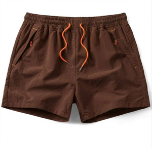 Shorts de course pour hommes de haute qualité en toile 100% coton, séchage rapide, respirant, taille élastique, logo avant, shorts de course pour hommes - Product Image 2
