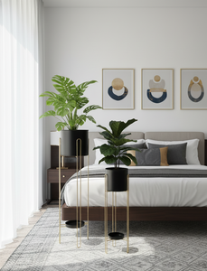 Support de pot de fleurs en métal haut de gamme avec plateau, design artisanal durable pour pots lourds et décoration intérieure élégante – Prix de gros - Product Image 2